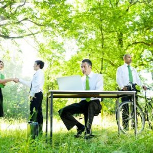 Environmental Friendly Themed Picture Of Business People Working